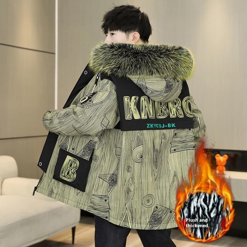 fcdc675b-492f-4041-bdc1-ee47664fd92f_trans.jpeg Winter Color Matching Men's Hooded Fleece Padded Coat