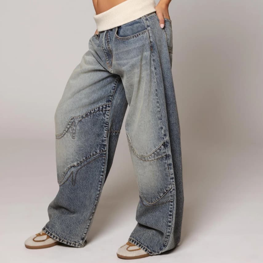 31a4c397-c29e-469b-9177-dd44a0aacd50.jpg American Retro Street Washed Distressed Blue Jeans - Image 6