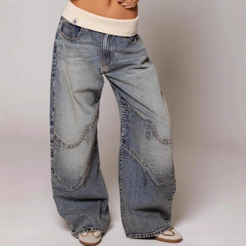 2c74c429-e377-4070-88df-bf8794edd1c6.jpg American Retro Street Washed Distressed Blue Jeans - Image 5