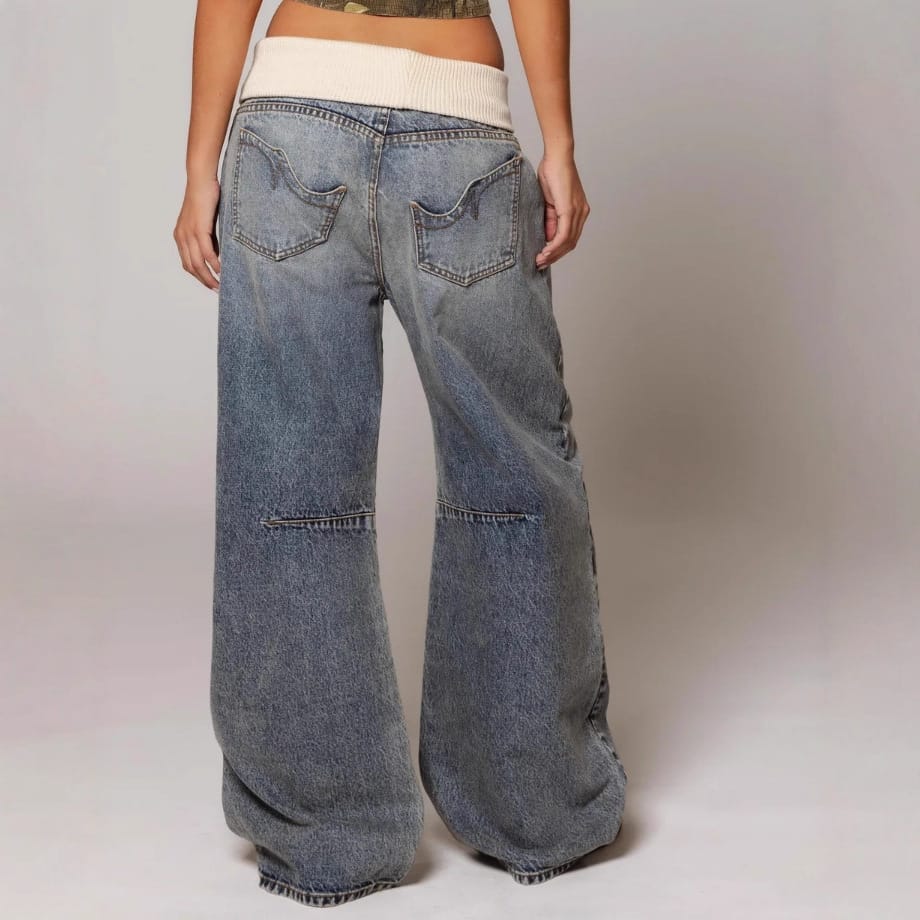 a47c86d7-f82a-46c8-944a-90a1195c20fb.jpg American Retro Street Washed Distressed Blue Jeans - Image 4