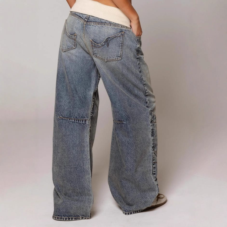 d7ff820c-b55c-49b1-b2a6-b266445da285.jpg American Retro Street Washed Distressed Blue Jeans - Image 7