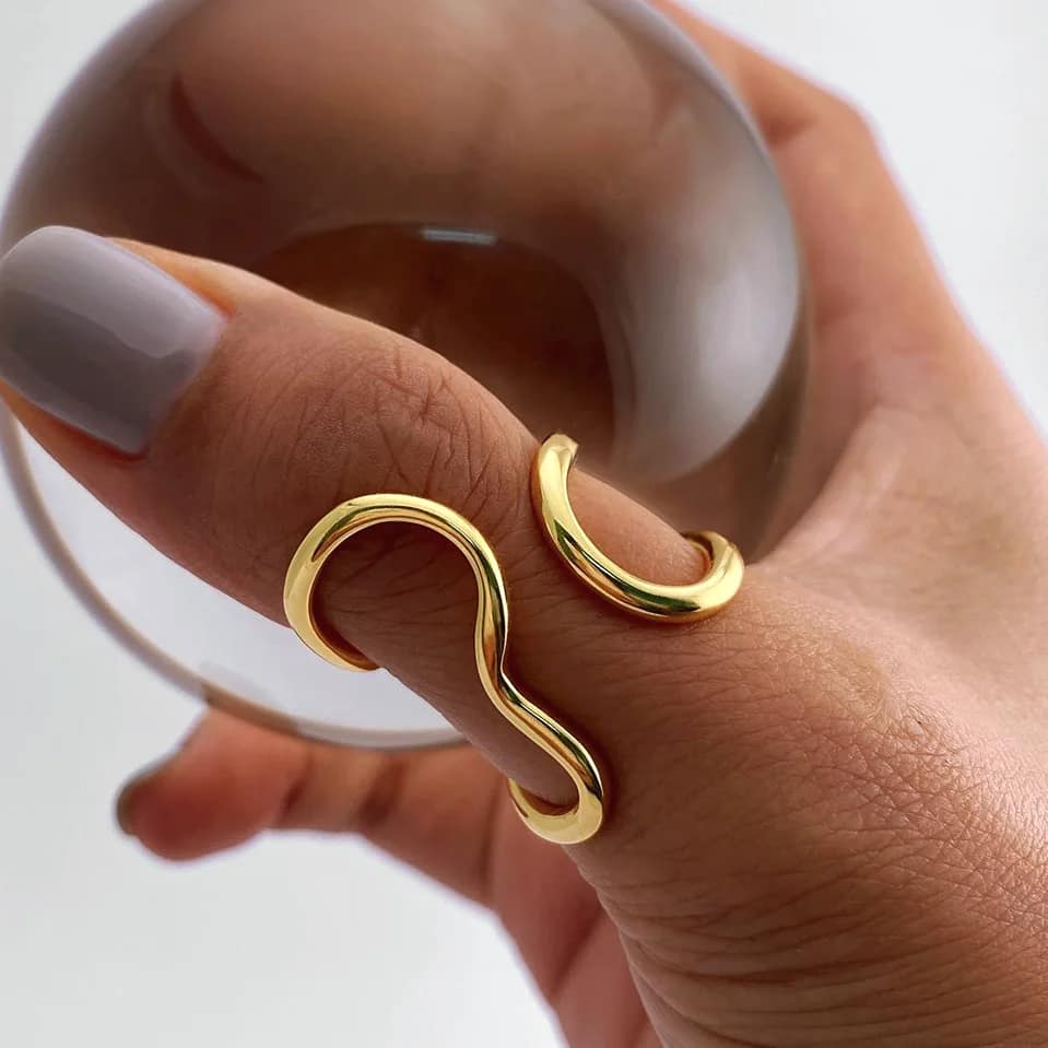 Stainless Steel Unique Original Gold Color Ring